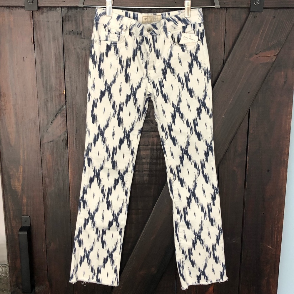 Free People Indigo Skies Crop Flare Jeans